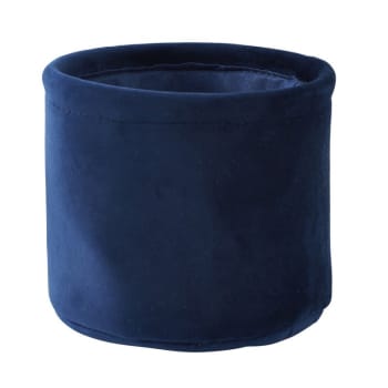 Velvet - Panier de rangement à l'unité en velours bleu