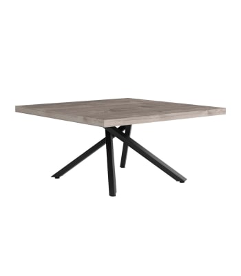 Snapp - Table basse carrée moderne avec pieds métal L90cm