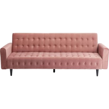MILCHBAR - Sofá-cama 3 plazas en terciopelo rosa