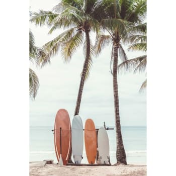 SURF - Tableau sur toile surf et palmier 45x65cm