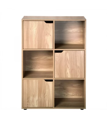 Modu - Mueble 6 estantes con 3 puertas marrón