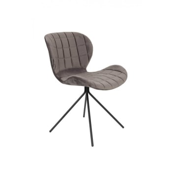 Omg - Chaise design en velours gris