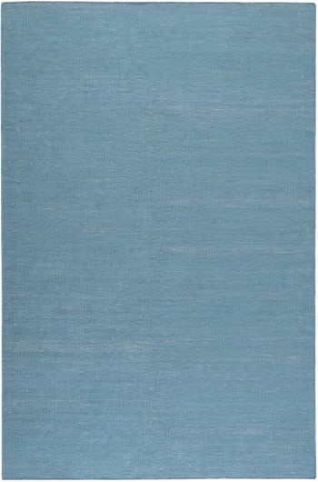 Rainbow kelim - Alfombra tejida a mano, kilim en algodón azul 200x290