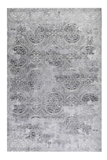 Grace - Tapis plat motif cachemire tons de gris 160x230