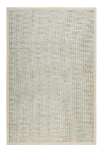 Midland - Tapis exterieur tissé plat motif turquoise beige 120x170
