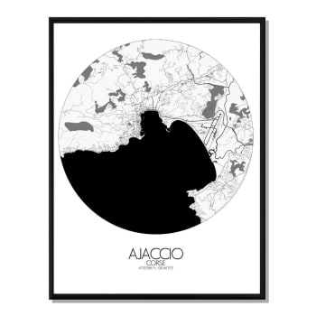 Affiche Ajaccio Carte ronde 40x50