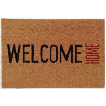 Paillasson marron avec imprimé "Welcome Home" - 40 x 60 cm
