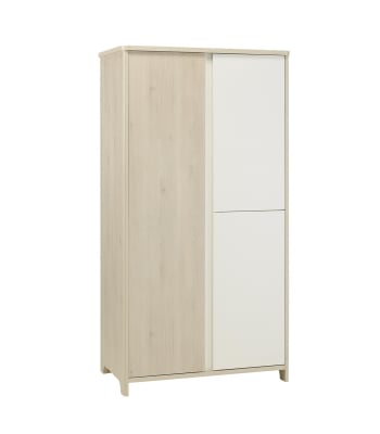 Sacha - Armoire 3 portes bois et blanc Enfant  - 98 x 185cm