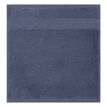 Caresse - Carré visage en coton bleu orient 30 x 30
