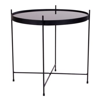 Venezia - Table basse en verre et métal D48xh48cm noir