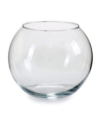 VERRE - Vase boule en verre transparent D25cm