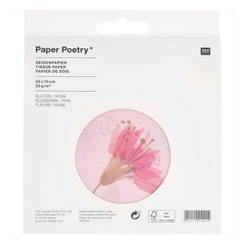 CERISIER - Papier de soie 5 feuilles fleurs de cerisier rose 50x70cm