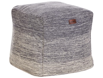 Hirri - Pouf in tessuto grigio chiaro 40 x 40 cm