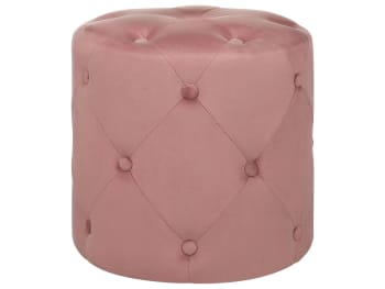 Corolla - Pouf en velours rose poudré ⌀ 40 cm