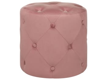Corolla - Pouf velluto rosa ⌀ 40