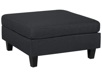 Fevik - Ottoman en tissu noir pour canapé modulable