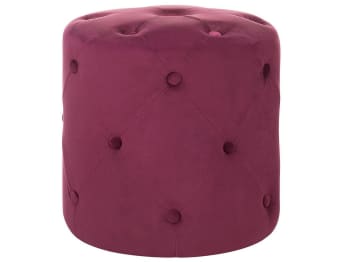 Corolla - Pouf en velours rouge bordeaux ⌀ 40 cm