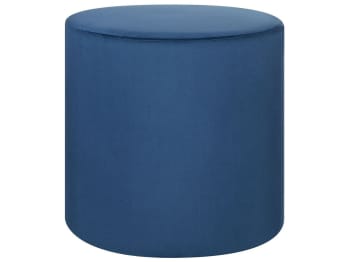 Lovett - Pouf in velluto color blu scuro