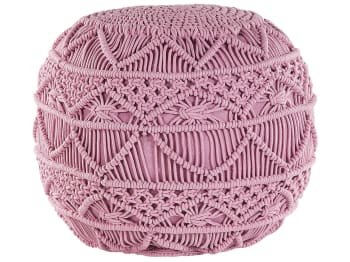 Kayseri - Pouf en coton rose ⌀ 40 cm