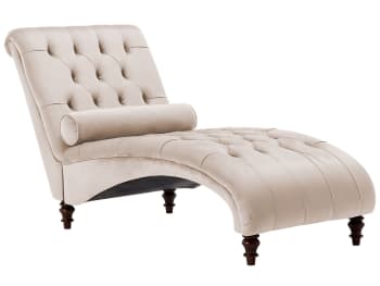 Muret - Chaise longue in velluto color beige