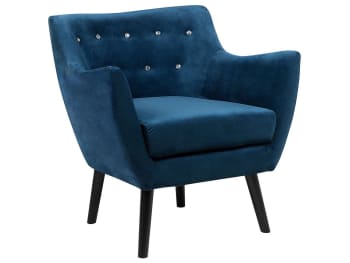 Drammen - Sessel Samtstoff marineblau
