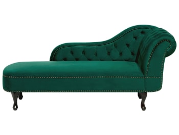 Nimes - Chaise longue destra in velluto verde