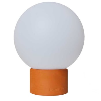 Terra - Lampe de table touch effet beton orange LED Terre cuite Orange h 25 cm