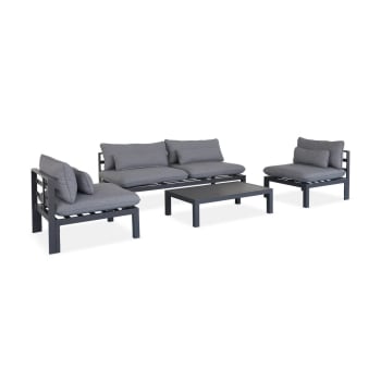 Rieti - Conjunto de muebles de jardín de aluminio 4 plazas - asientos