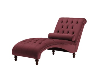 Muret - Chaise longue in velluto color borgogna