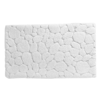 Galets - Tapis de bain 60x100 blanc en coton
