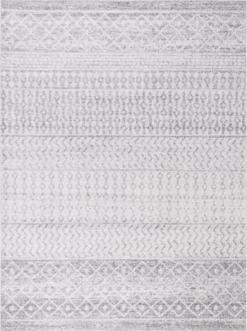 Tapis de Salon et Chambre - Géométrique Scandinave - MILA - 120x170cm -  Gris et Blanc