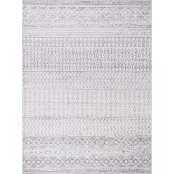 MILA - Tapis Géométrique, Gris Clair, Gris Moyen et Blanc - 200x274cm