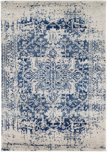 Juliette - Tapis Vintage Oriental Bleu/Beige 120x170