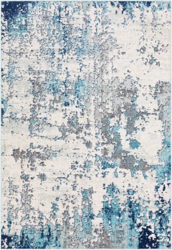 Sarah - Alfombra abstracta moderna azul/gris/blanco 200x275