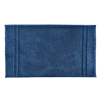 Lignus - Tapis de bain 70x120 bleu indigo en coton