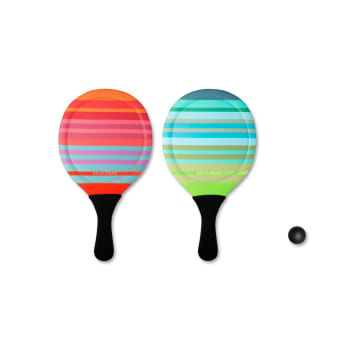 Set de 2 raquettes de plage nylon multicolore