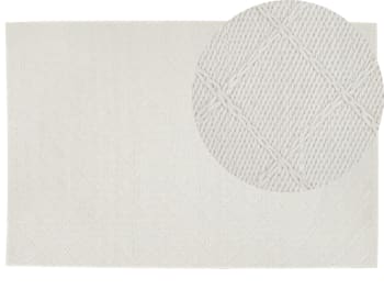 Ellek - Tapis en tissu blanc 230x160cm