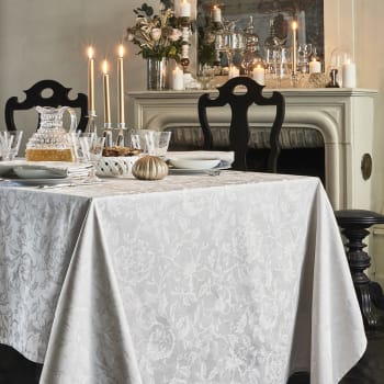 Mille charmes nacre - Nappe  pur coton beige 180x250