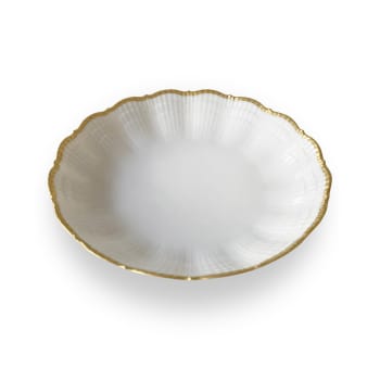 Corail or - 6er Set tiefe Teller aus Porzellan, Weiß/Gold