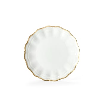 Corail or - 6er Set Dessertteller aus Porzellan, Weiß/Gold
