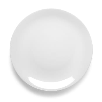 Hermine - 6er Set flache Teller aus Porzellan, Weiß