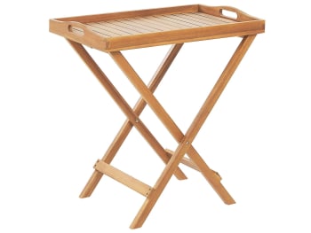 Java - Mesa auxiliar de madera de acacia clara 68 x 45 cm