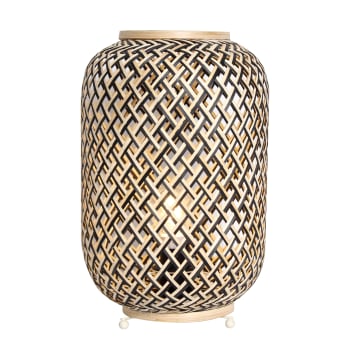 Cage - Lampe de table en bamboo naturel