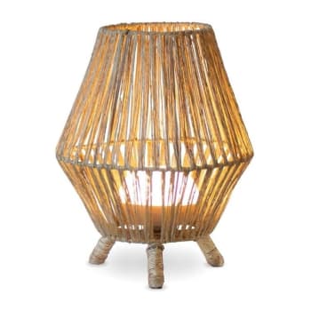 Sisine 30 battery - Lampe de table extérieur en bois marron