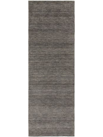 JAMAL - Tapis de couloir en laine gris 80x250
