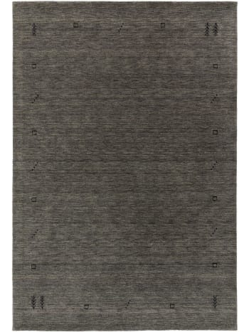 JAMAL - Alfombra de lana gris 80x150