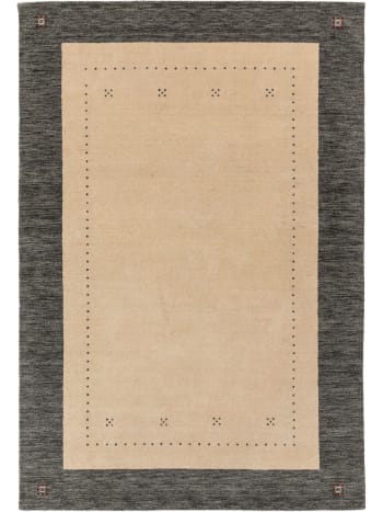 JAMAL - Alfombra de lana beige/gris 160x230
