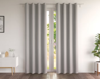 DREAMZ - Paire de rideaux 135x260 en coton gris perle