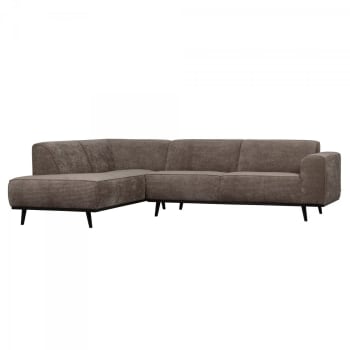 Statement - Ecksofa links in Cord Taupe