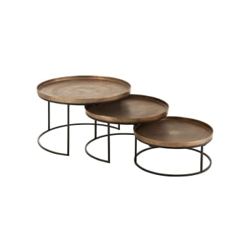 Susu - Set de 3 tables basses rondes en métal